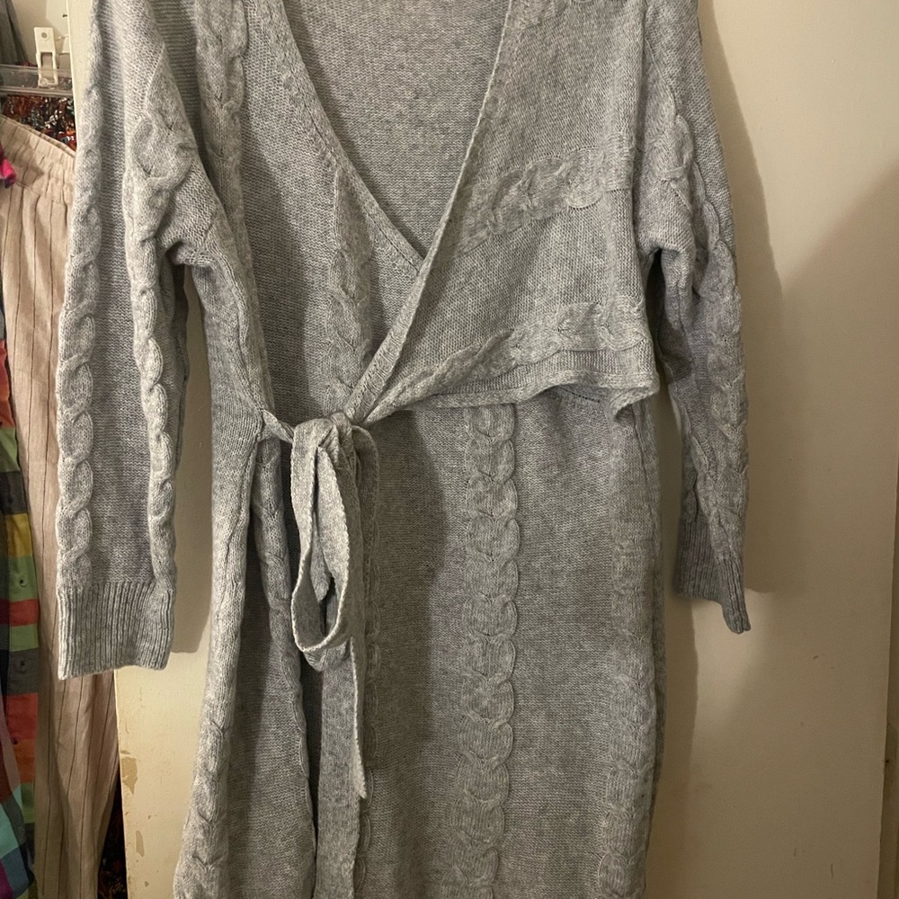 SHEIN Curve Gray Wrap Sweater Dress